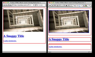 Side-by-side screenshots the same page in Safari and Firefox web browsers