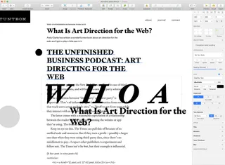 Screenshot of layout mockup in Sketch with different text treatments