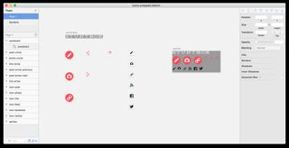 Screenshot of file being edited in Sketch macOS app