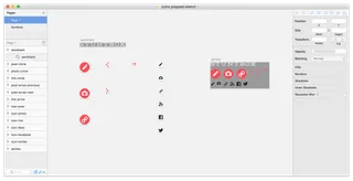 Screenshot of file being edited in Sketch macOS app